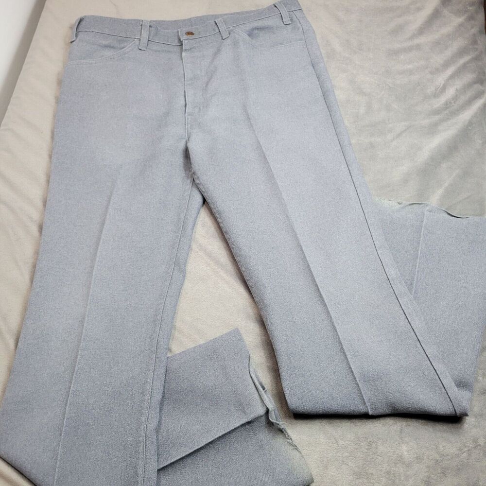 Vintage Levi Gray Mens Trousers With Button & Pocket Detail‎